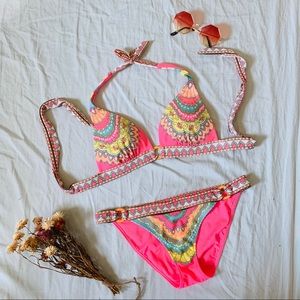 Victoria’s Secret Neon Pink Mandala Bikini Swim M
